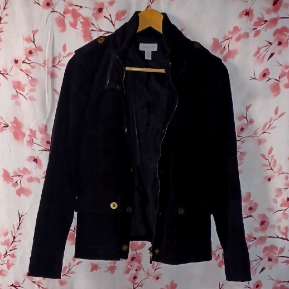 Charter Club Black Utility Jacket Structured Design